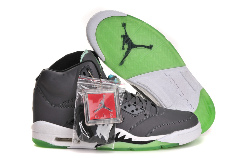 Air Jordan 5 Mens Shoes Gray/Green/White Online